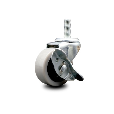 Service Caster 2 Inch Polyurethane Wheel 5/16 Inch Threaded Stem Caster with Brake SCC SCC-TS05S210-TPUS-SLB-5161810